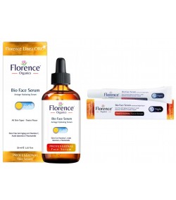 2 PACK Organic Day and Night Vitamin C & Hyaluronic Acid Serum for Face, Neck and Eye contour 30 ml. Florence Organics