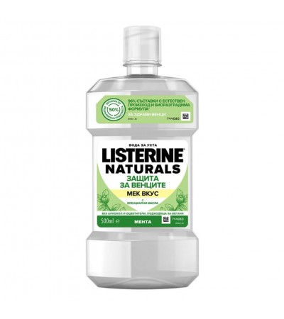 Вода за уста за защита на венците Listerine Naturals 500 мл.